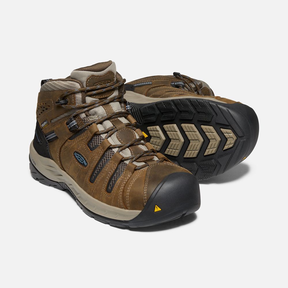 Keen Trekking Bot Erkek Kahverengi - Flint Ii Waterproof (Steel Toe) - Türkiye EAGV47123